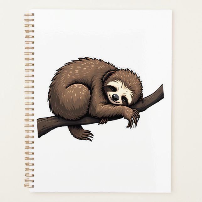 Sloth Etched Art Retro Nature Tee (2) Planner (Front)