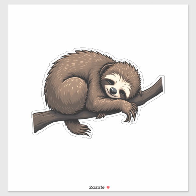 Sloth Etched Art Retro Nature Tee (2) Sticker (Sheet)