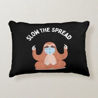 Sloth Face Mask Slow the Spread Quarantine Sloth Accent Pillow