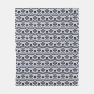 Sloth Face Pattern Fleece Blanket