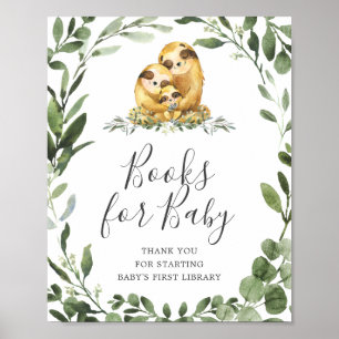 Sloth Family Baby Shower Books For Baby Sign