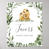 Sloth Family Baby Shower Favors Sign