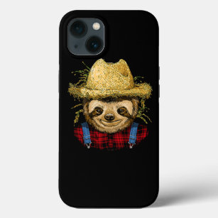 Sloth Farmer Farming Agriculture Rancher Lazy Anim iPhone 13 Case