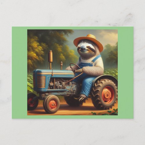 Sloth Farmer Postcard