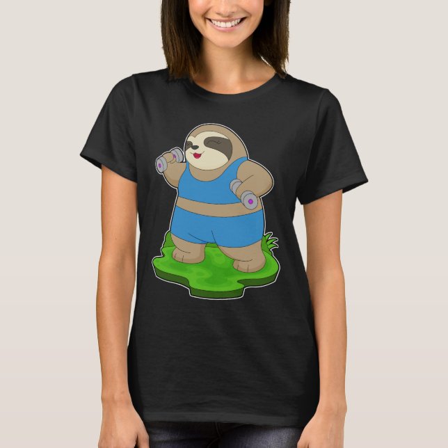 Sloth Fitness Dumbbell T-Shirt (Front)