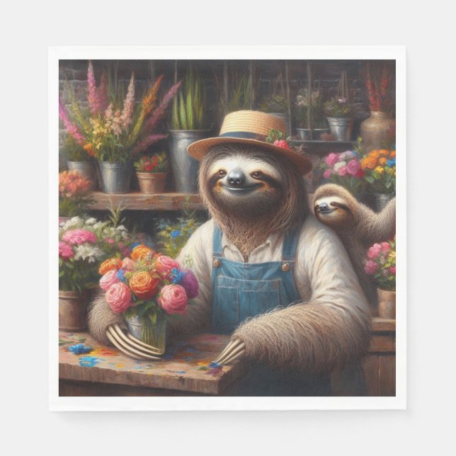Sloth Florist Napkins (Front)