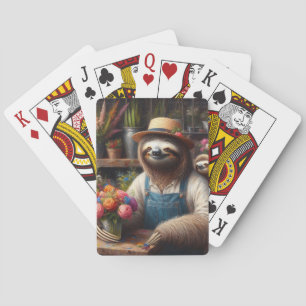 Sloth Florist Poker Cards