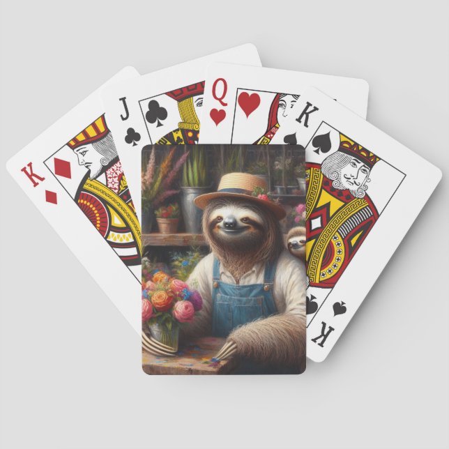 Sloth Florist Poker Cards (Back)