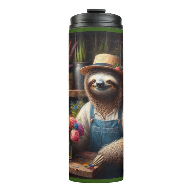 Sloth Florist Thermal Tumbler (Front)