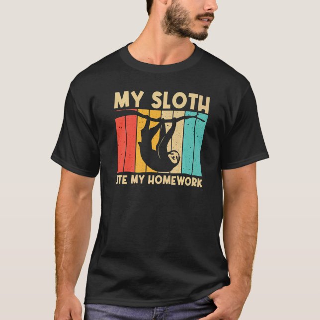 Sloth For Kids Boys Lazy Sloth Animal T-Shirt (Front)