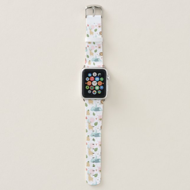 Sloth & Friends Pattern Apple Watch Band (Front)