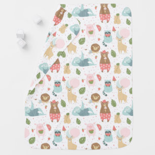 Sloth & Friends Pattern Baby Blanket