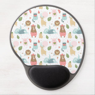 Sloth & Friends Pattern Gel Mouse Pad