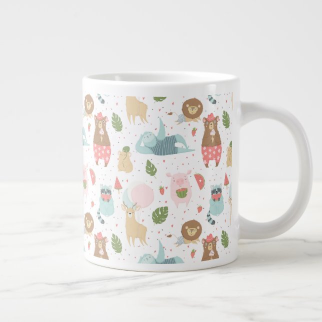 Sloth & Friends Pattern Giant Coffee Mug (Right)