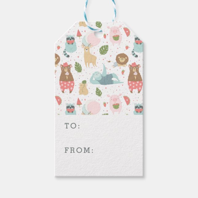 Sloth & Friends Pattern Gift Tags (Front)