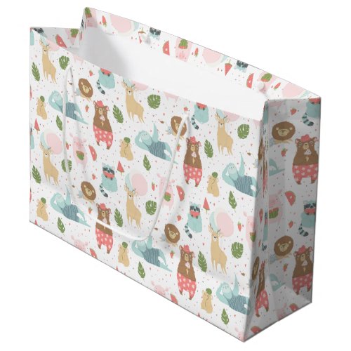 Sloth  Friends Pattern Large Gift Bag