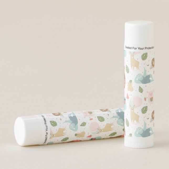 Sloth & Friends Pattern Lip Balm (Front)