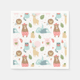 Sloth & Friends Pattern Napkins