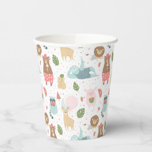 Sloth  Friends Pattern Paper Cups