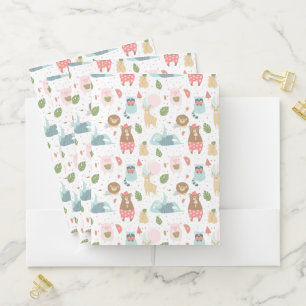 Sloth & Friends Pattern Pocket Folder