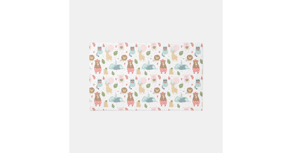 Sloth & Friends Pattern Rug | Zazzle