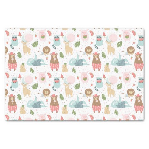 Sloth  Friends Pattern Tissue Paper