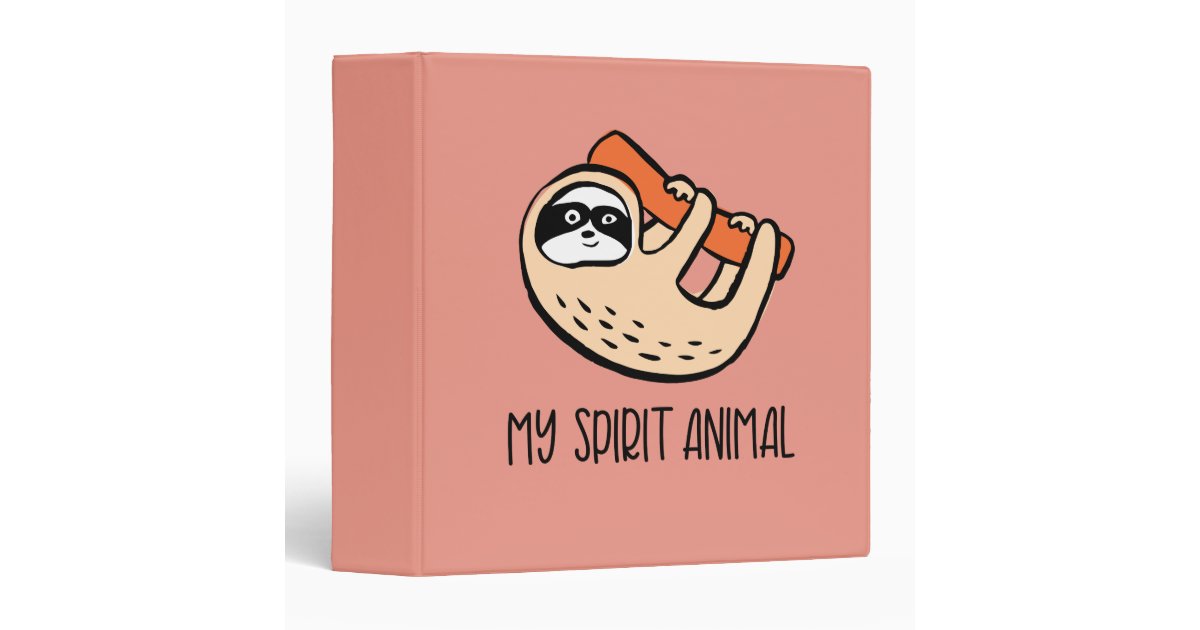 Sloth funny 3 rings binder | Zazzle