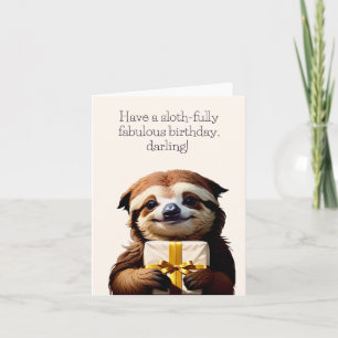 Sloth Funny Birthday Card