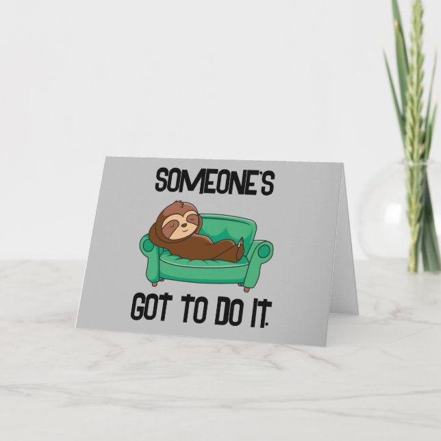 Sloth Funny Father's Day Car Humorous Greeting Thank You Card (Front)