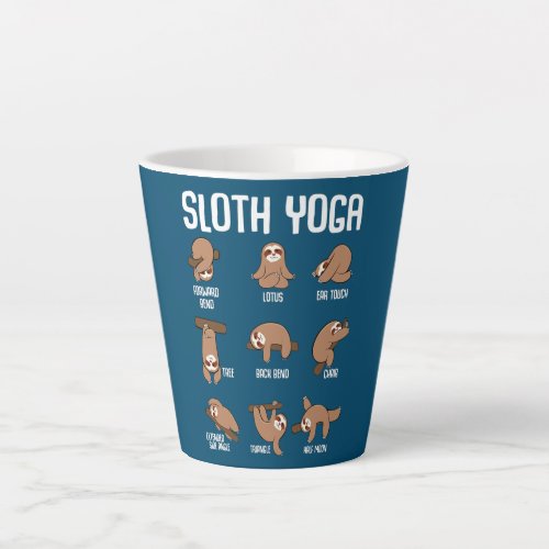 Sloth Funny Lazy Exercise Stretch Yoga Workout Latte Mug