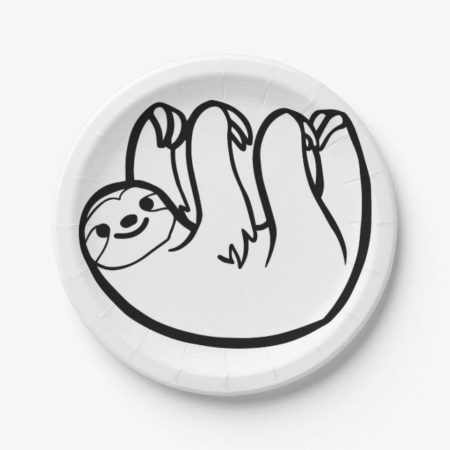 sloth funny paper plates (Front)