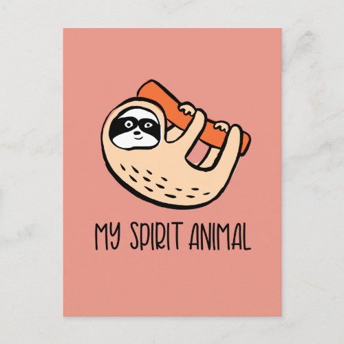 Sloth funny postcard