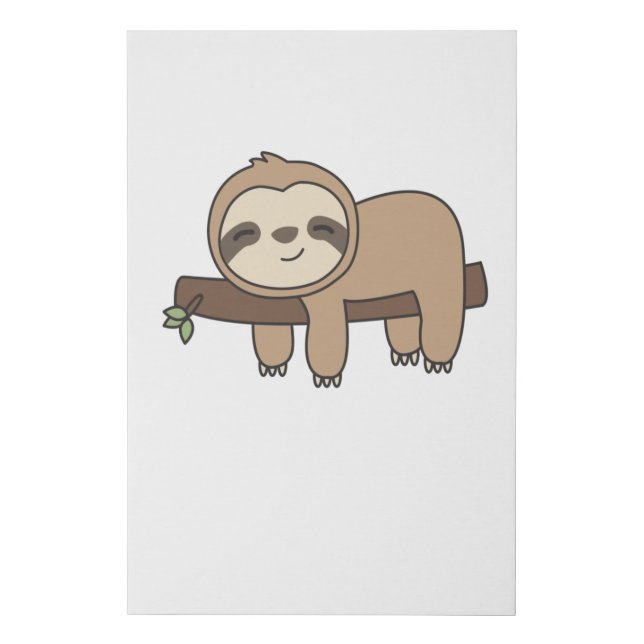 Sloth Funny Relaxed Cute Animals For Kids Faux Canvas Print (Front)