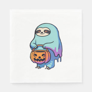 Sloth Ghost Halloween Oversized T-Shirt Napkins