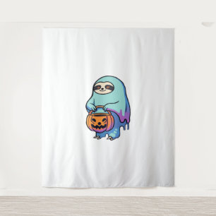 Sloth Ghost Halloween Oversized T-Shirt Tapestry