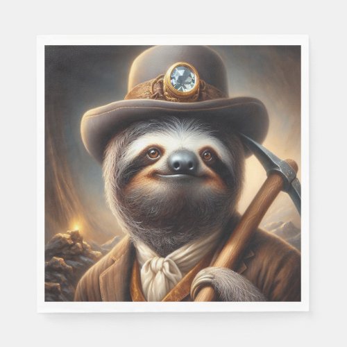 Sloth Gold Miner Napkins