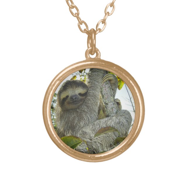 Sloth Gold Plated Necklace (Front)