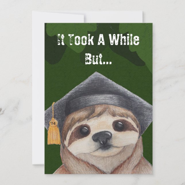 Sloth Graduation Invitation (Front)