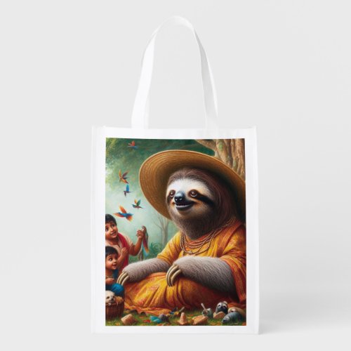 Sloth Grandma Grocery Bag