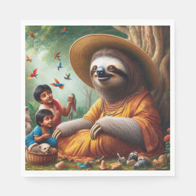 Sloth Grandma Napkins (Front)
