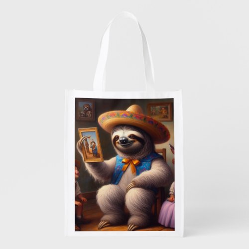 Sloth Grandpa Grocery Bag