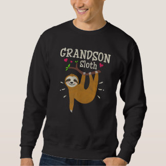 Sloth Graphic Humor Zoo Animal Grandson Sweatshirt