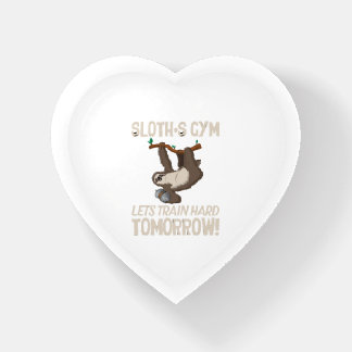 Sloth gym Lets train hard Tomorrow Paperweight