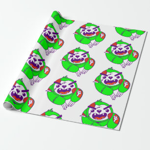 sloth halloween animal zombie creepy wrapping paper