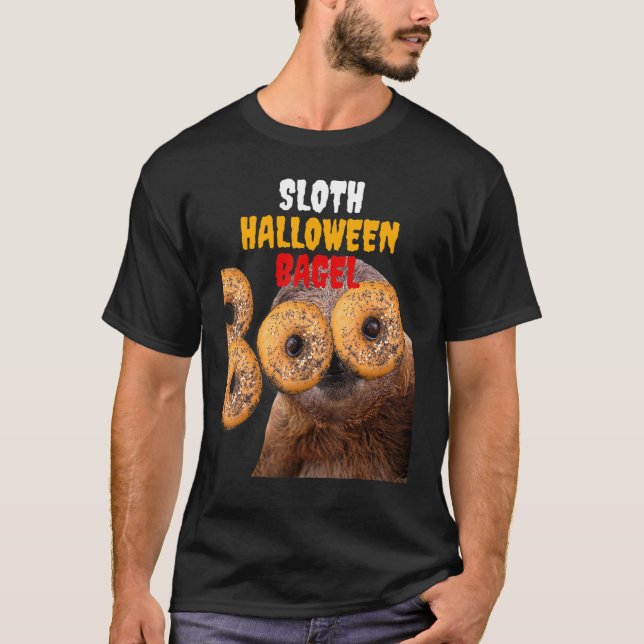 Sloth Halloween Bagel U2013 Funny Food And Animal T-Shirt (Front)