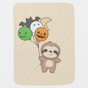Sloth Halloween Balloons Kids Cute Animals Baby Bl Baby Blanket