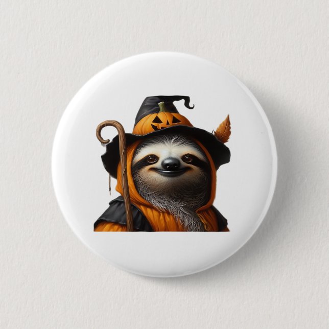Sloth Halloween Classic T-Shirt Button (Front)