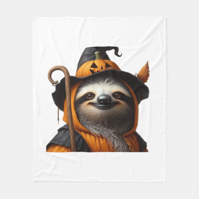 Sloth Halloween Classic T-Shirt Fleece Blanket (Front)