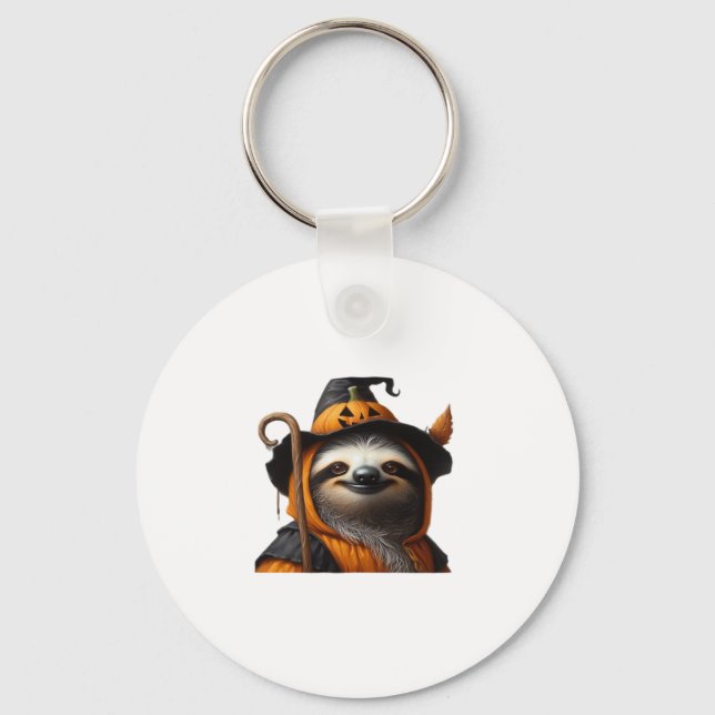 Sloth Halloween Classic T-Shirt Keychain (Front)