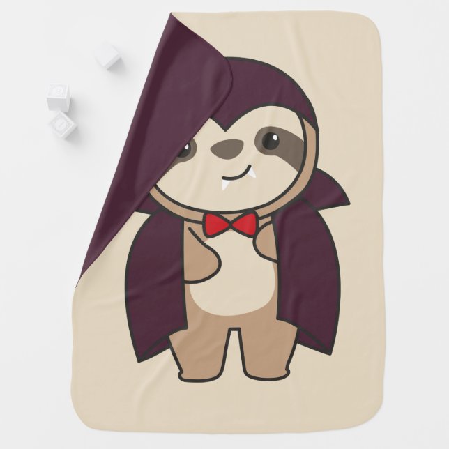 Sloth Halloween Cute Devil Vampire Costume Baby Bl Blanket (In Situ)